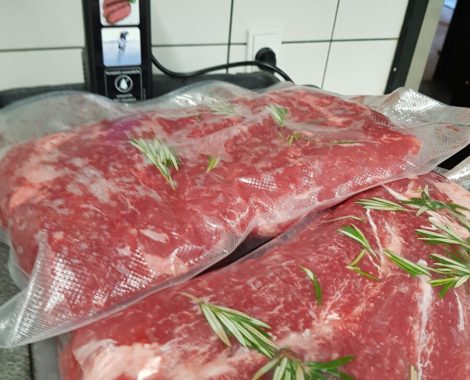Oksefileten tilberedes i sous vide - 4 timer v 56 grader